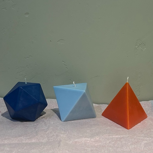 54 Celsius- ELEMENTS- Water, Air & Fire Geometric Shaped Scented Candle Trio - Picture 6 of 7